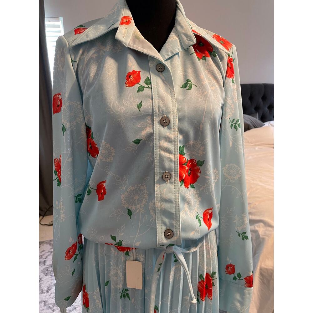 Vintage 70s Cue Trend New York Floral 2 Piece Skirt Set NWT Size 8 / Vintage 12 - Picture 3 of 4
